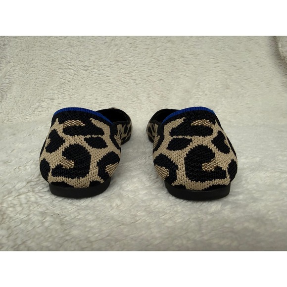 Rothys The Point Leopard Print Knit Pointed Toe Flats Brown Black Tan Womens 7.5 - Picture 4 of 10
